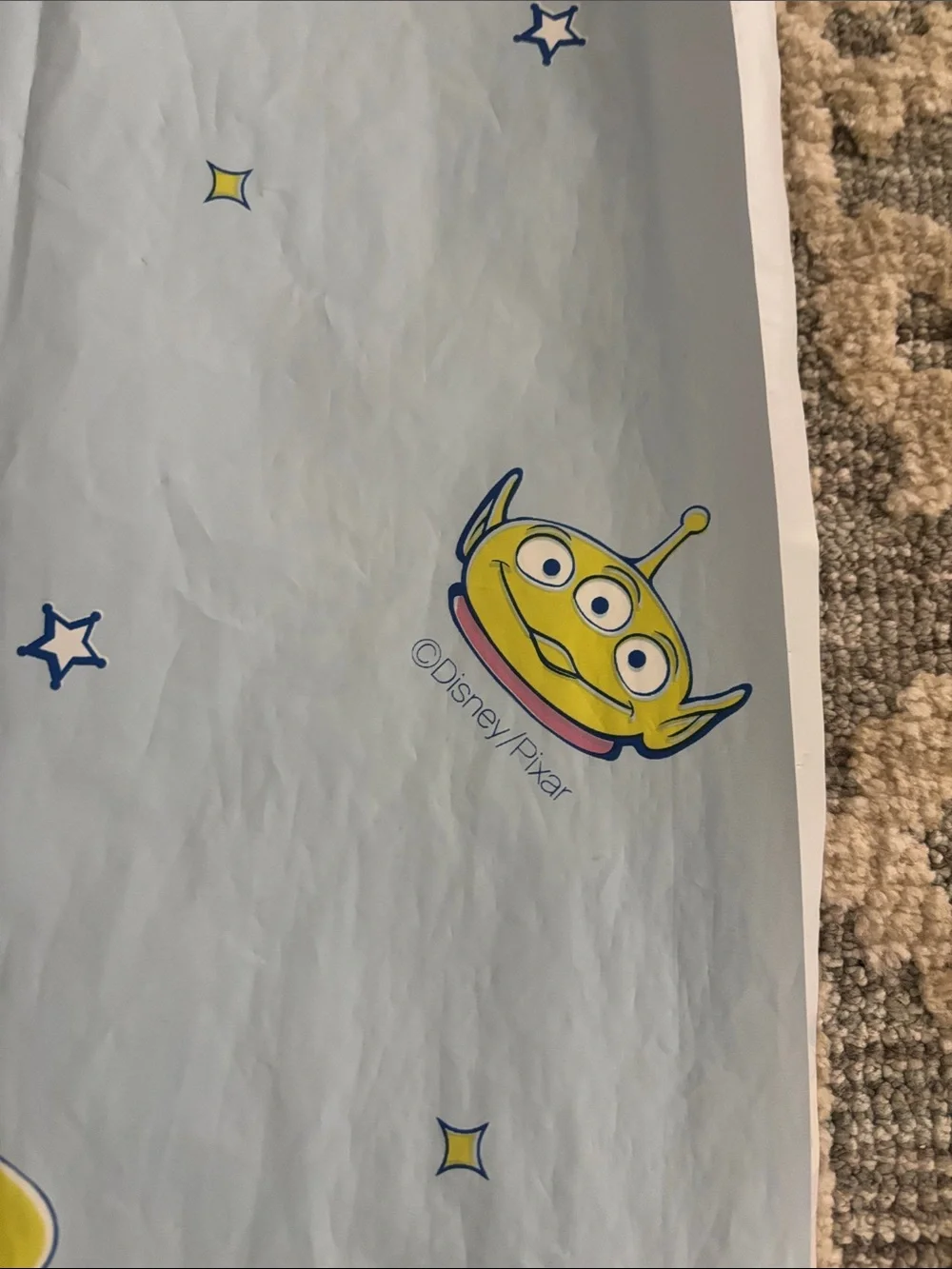 Light Blue Exclusive Plastic Toy Story Character Shower Curtain - Kids Bathroom